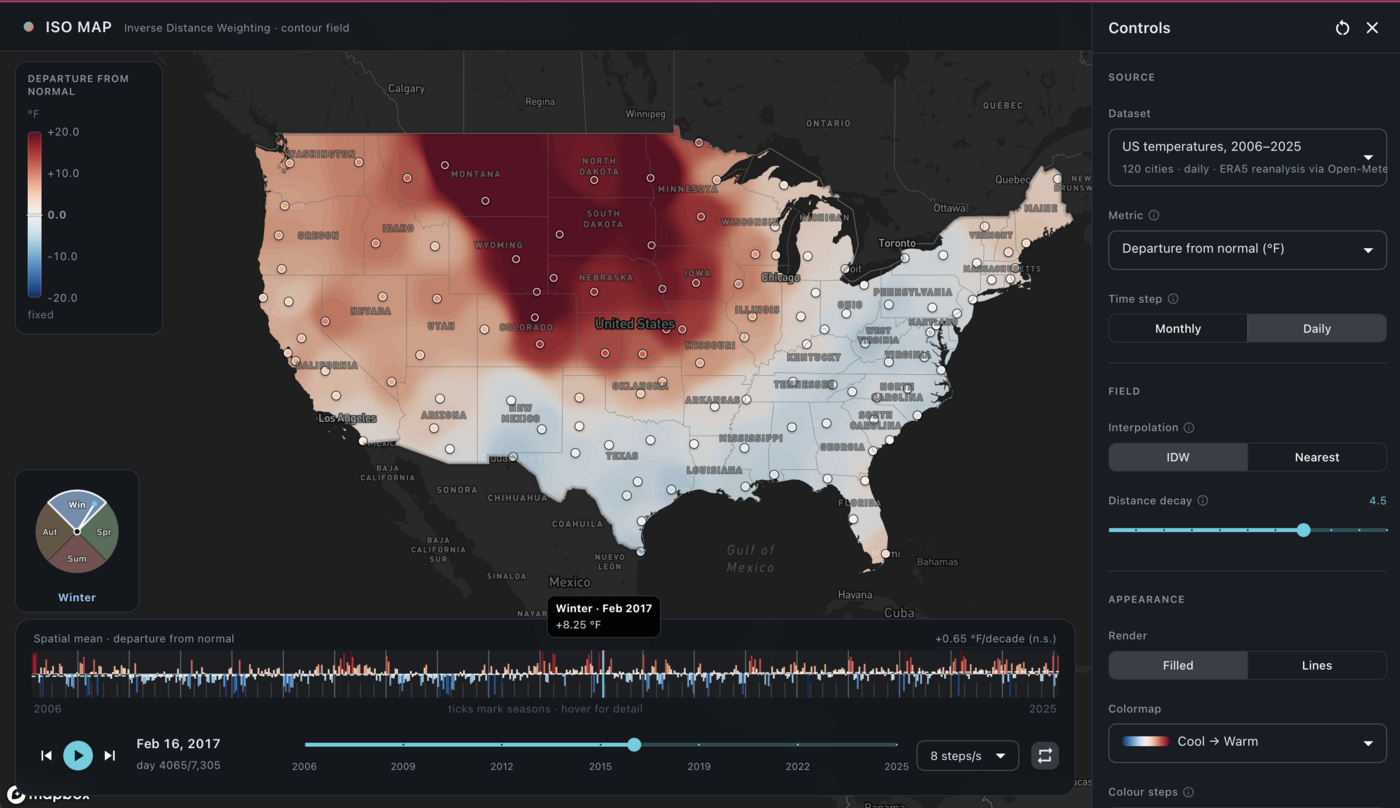 IDW Contour Map screenshot